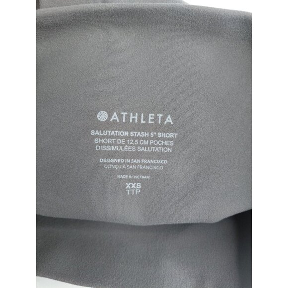 Athleta Salutation Stash 5" Shorts XXS Nylon Spandex Gray - Picture 4 of 7